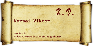 Karsai Viktor névjegykártya